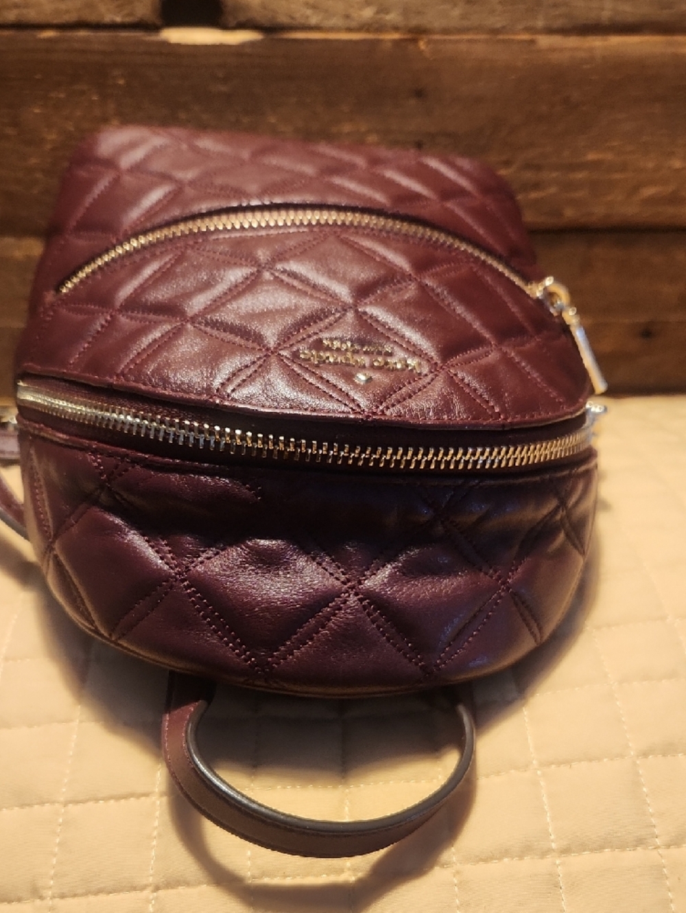 kate spade ♠️ Quilted Mini Backpack in Plum - Picture 11 of 12